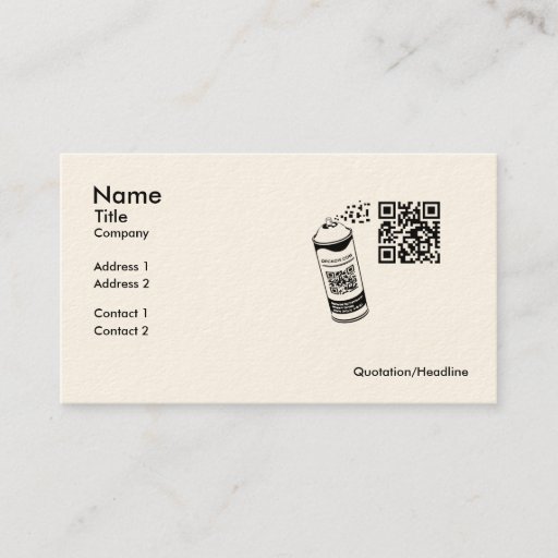 Customizable QR Code Spray Paint Business Card Template