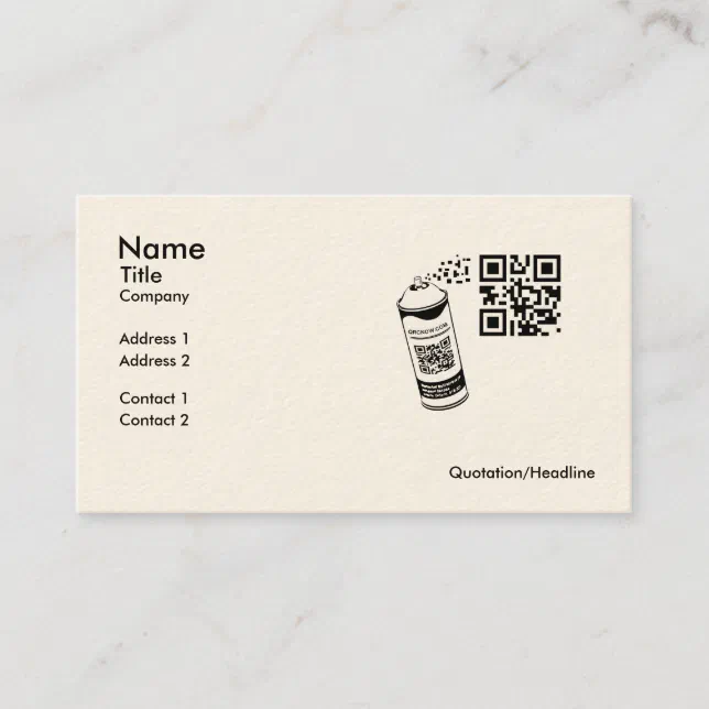 QR Code Spray Paint Business Card Template Zazzle