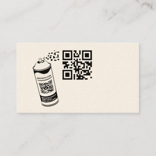 QR Code Spray Paint Business Card Template Zazzle