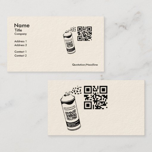 QR Code Spray Paint Business Card Template Zazzle