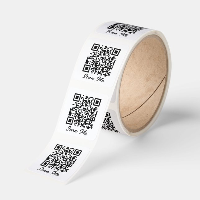 QR code square scan me Sticker (Roll)
