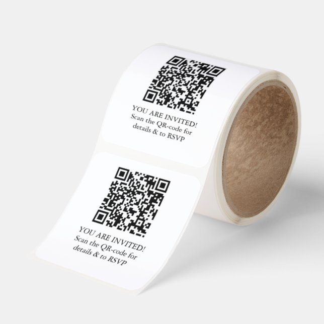 QR Code  Square Sticker (Roll)