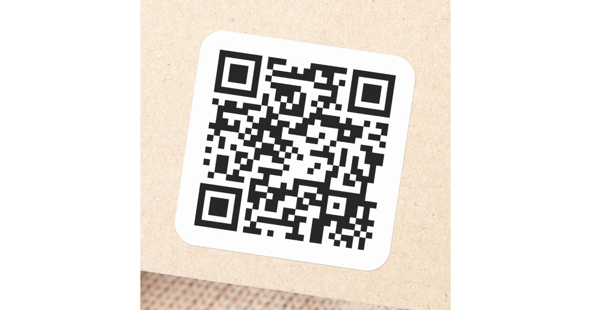 Qr Code Square Sticker Zazzle