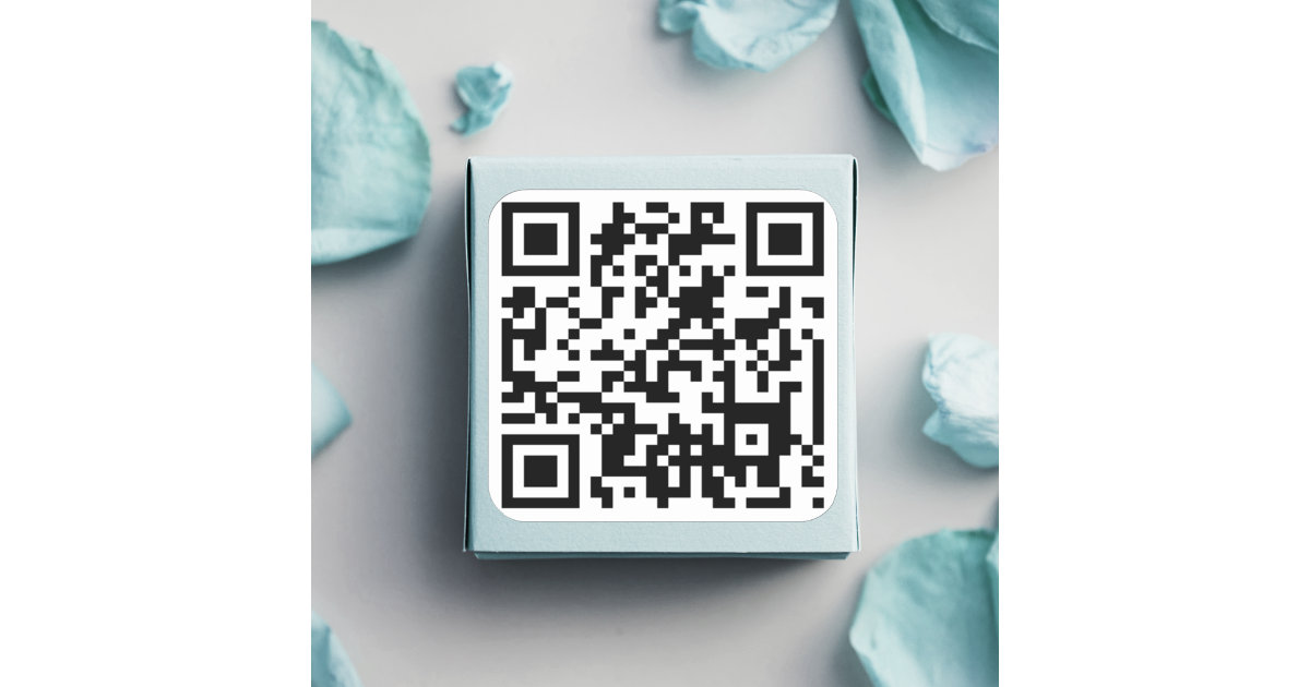 Qr Code Square Sticker Zazzle