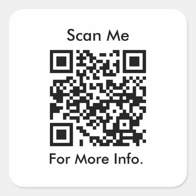 Qr Code Square Sticker Designs QR Code Square Sticker | Zazzle