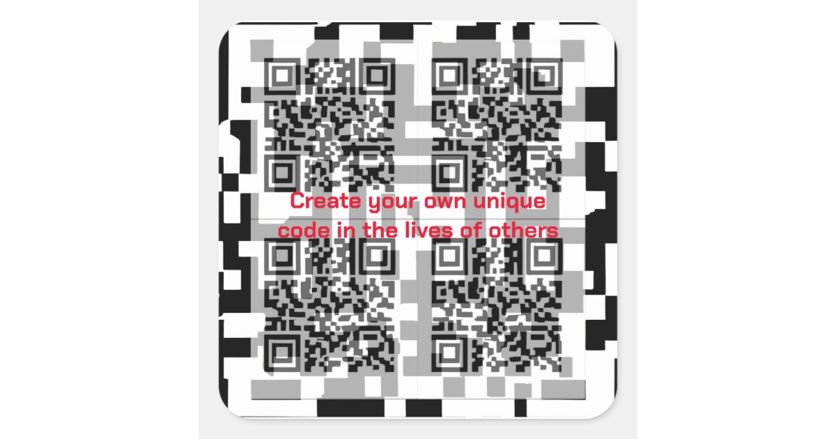 Qr Code Square Sticker Designs QR Code Square Sticker | Zazzle
