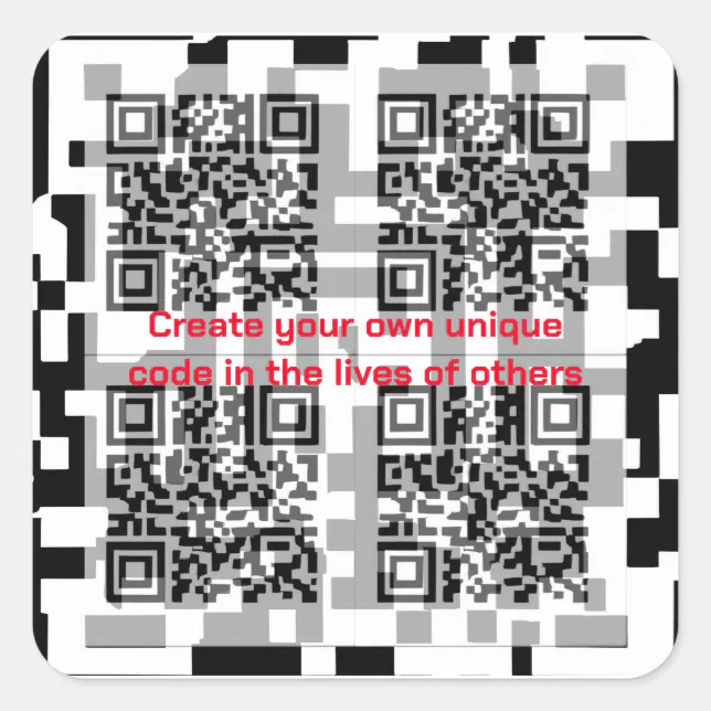 Qr Code Square Sticker Designs QR Code Square Sticker | Zazzle