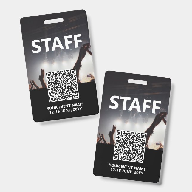 Qr Code Staff Badge Custom Event Access Pass | Zazzle