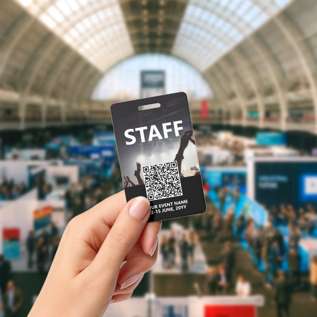 Qr Code Staff Badge Custom Event Access Pass | Zazzle