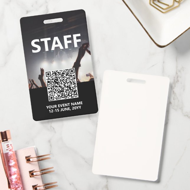 Qr Code Staff Badge Custom Event Access Pass | Zazzle