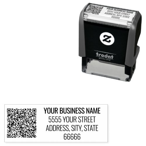 QR Code Stamp Personalized Business Name Address