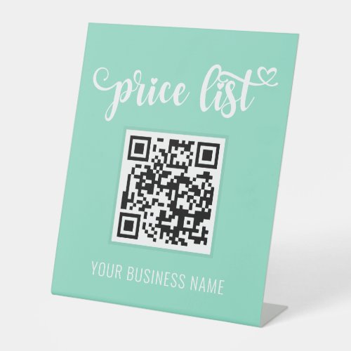 QR Code Stand Up Scan Me Salon Sign Price List