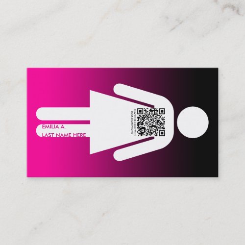 qr code stick figure business card template