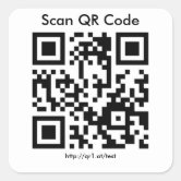 Rick Roll QR Code Rickrolled Square Sticker, Zazzle