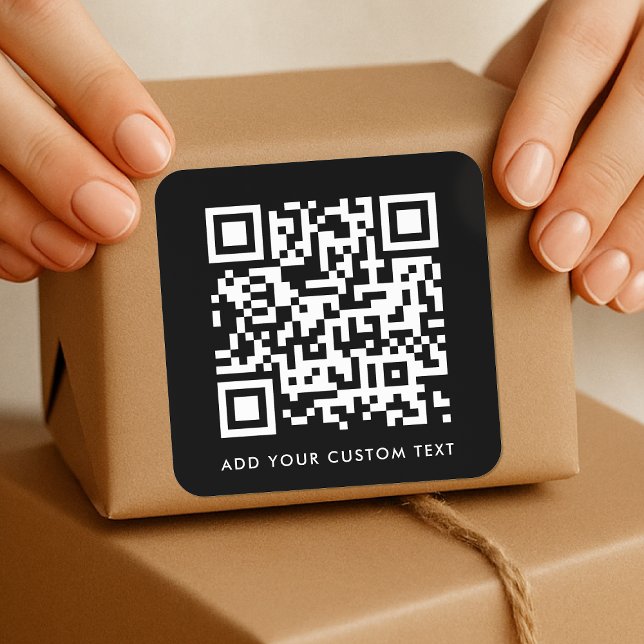 QR Code Sticker Roll | Large Black Scannable Label (Scannable interactive QR code stickers, available on a sheet or bulk roll)