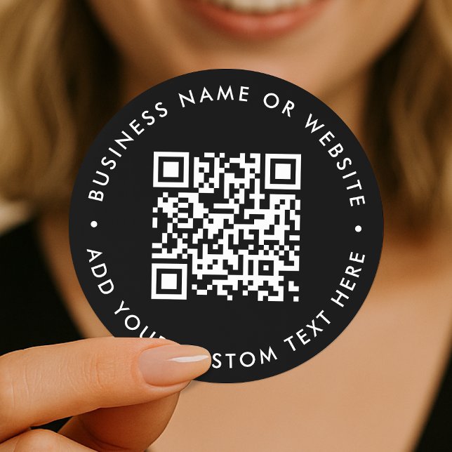 QR Code Sticker | Scannable Black Label Roll (Editable URL sticker direct to any website or social page)
