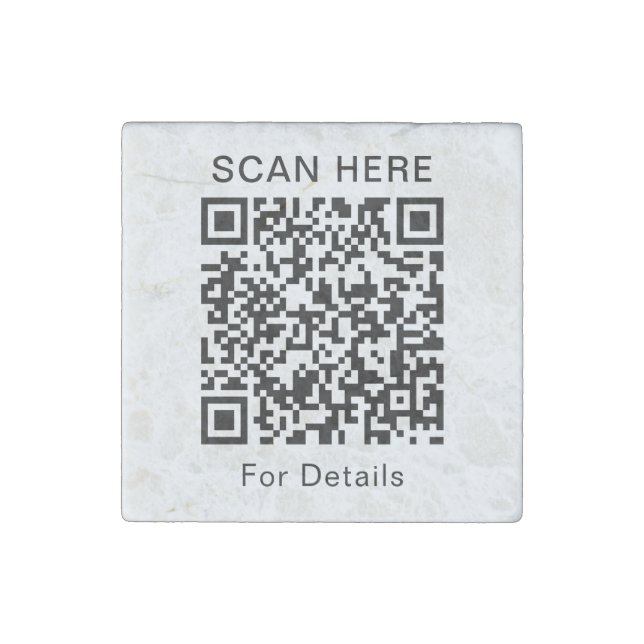 QR Code Stone Magnet – Personalized Tech Style (Front)