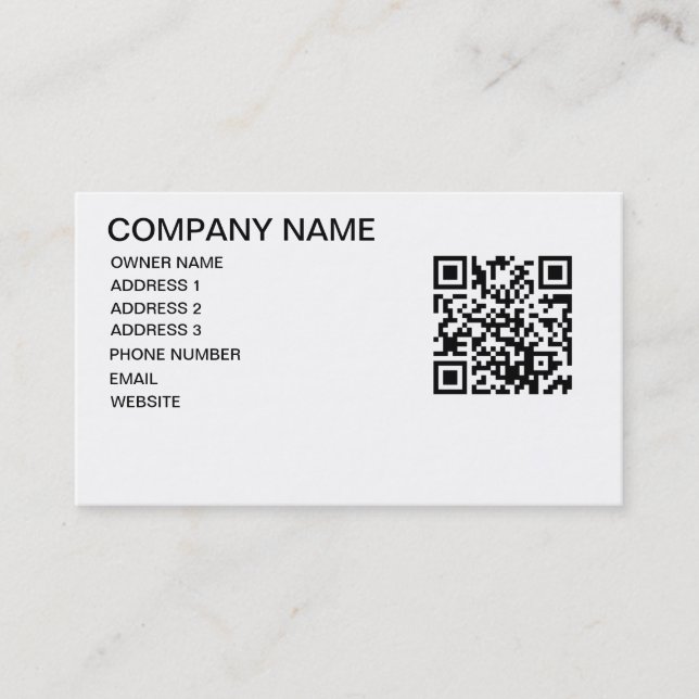 QR CODE STORE TEMPLATE BUSINESS CARD (Front)