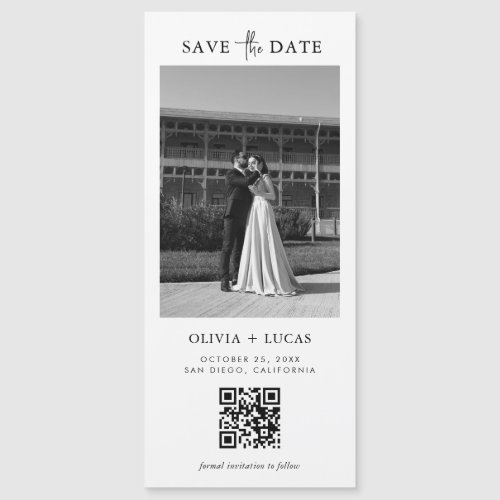 QR Code Style Photo Magnetic Wedding Save The Date