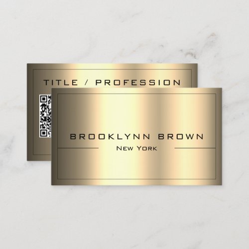 QR Code Stylish Dark Gold Color Gradient Classy Business Card