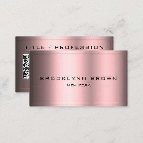QR Code Stylish Dark Red Color Gradient Classy Business Card