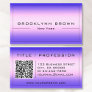 QR Code Stylish Pink Purple Color Gradient Classy Business Card