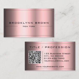 QR Code Stylish Shiny Red Shimmer Gradient Classy Business Card