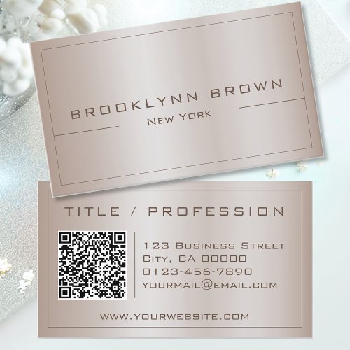 QR Code Stylish Silver Gray Color Gradient Classy Business Card