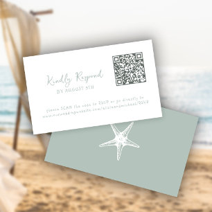 QR code summer coastal beach website RSVP Enclosure Card