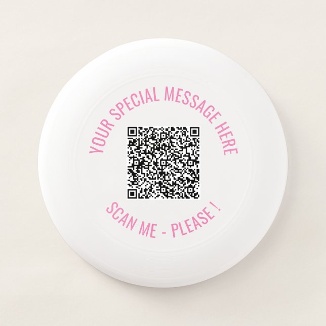 QR Code Svan Info Custom Text Your Frisbee Gift (Front)