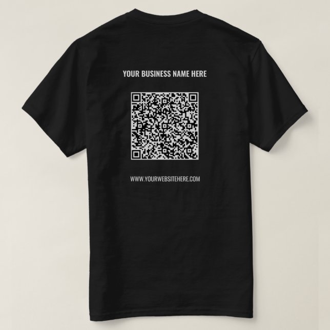 QR Code T-Shirt Custom Text - Promotional Company (Design Back)