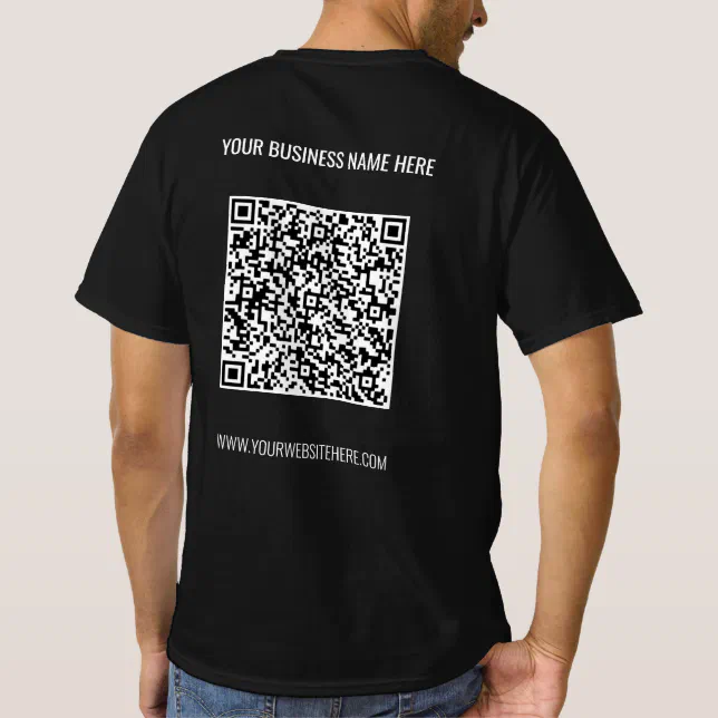 QR Code TShirt Your Name site or Custom Text Zazzle