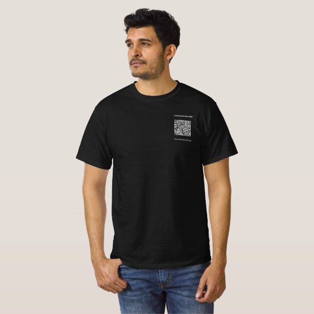 QR Code T-Shirt Your Name Website or Custom Text | Zazzle