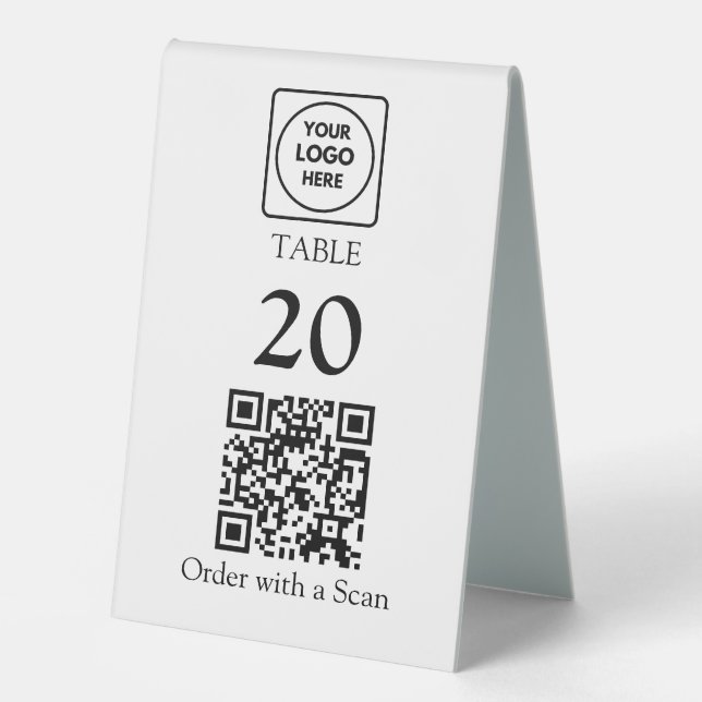QR Code Table Number | Restaurant Cafe Tent (Front)