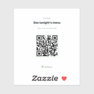 QR Code Table Sticker for Restaurants and Bars, Cu