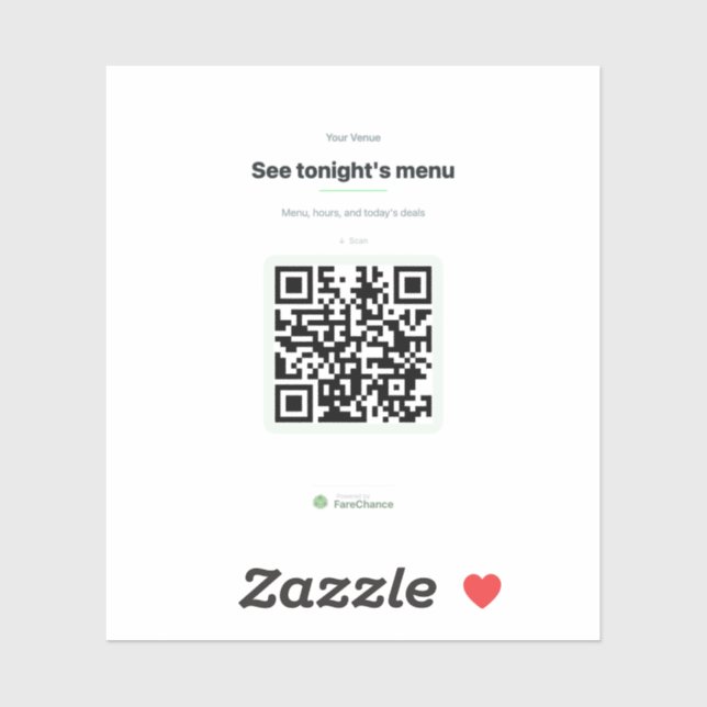 QR Code Table Sticker for Restaurants and Bars, Cu (Sheet)