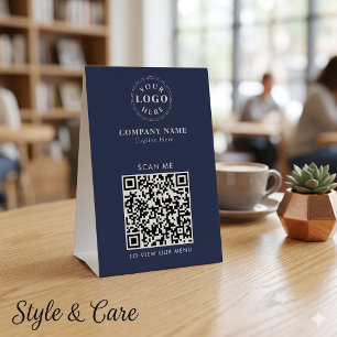 QR Code Table Tent Sign – Modern Checkout Menu