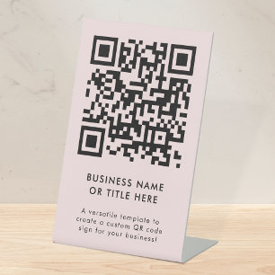 QR Code Tabletop Sign Business Pedestal DIY Sign