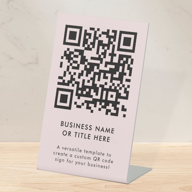 QR Code Tabletop Sign | Business Pedestal DIY Sign (Creator Uploaded)