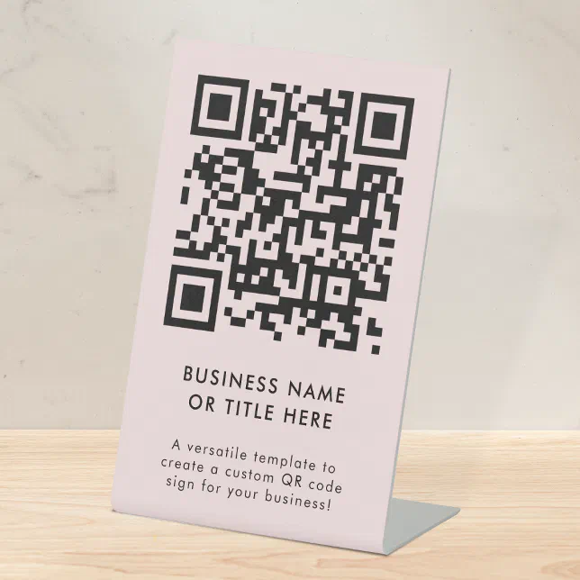 QR Code Tabletop Sign | Business Pedestal DIY Sign | Zazzle