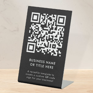 QR Code Tabletop Sign Business Pedestal DIY Sign