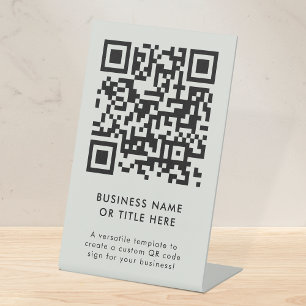 QR Code Tabletop Sign   Business Pedestal DIY Sign
