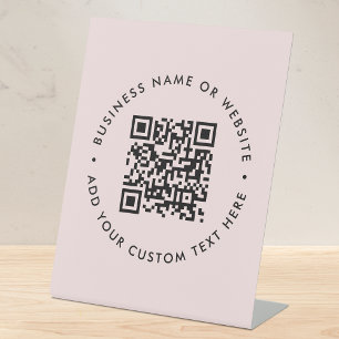 QR Code Tabletop Sign   Business Pedestal Signage