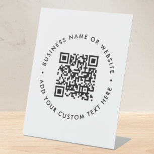 QR Code Tabletop Sign   Business Pedestal Signage