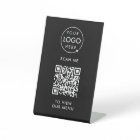 QR Code Tabletop Sign | Digital Menu Black Signage