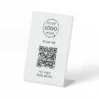 QR Code Tabletop Sign | Digital Menu Logo Pedestal