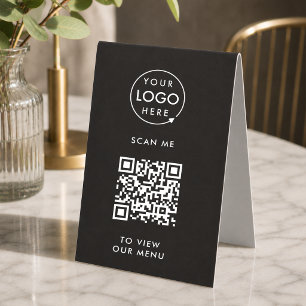 QR Code Tabletop Sign Digital Menu Table Tent