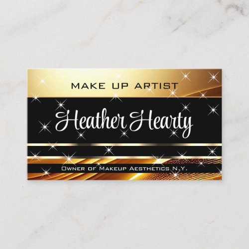 QR Code Template Deluxe Black Gold Golden Ombre  Business Card