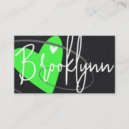 QR Code Template Green Made Love Heart Crafters Business Card