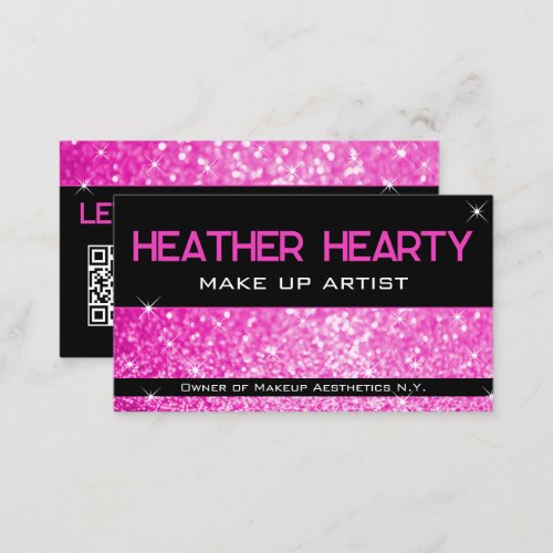 QR Code Template Luxury Hot Pink Girly Neon Bright Business Card